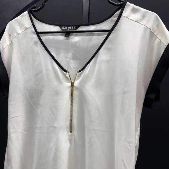 Express Zip Satin Blouse - Picture 2 of 5